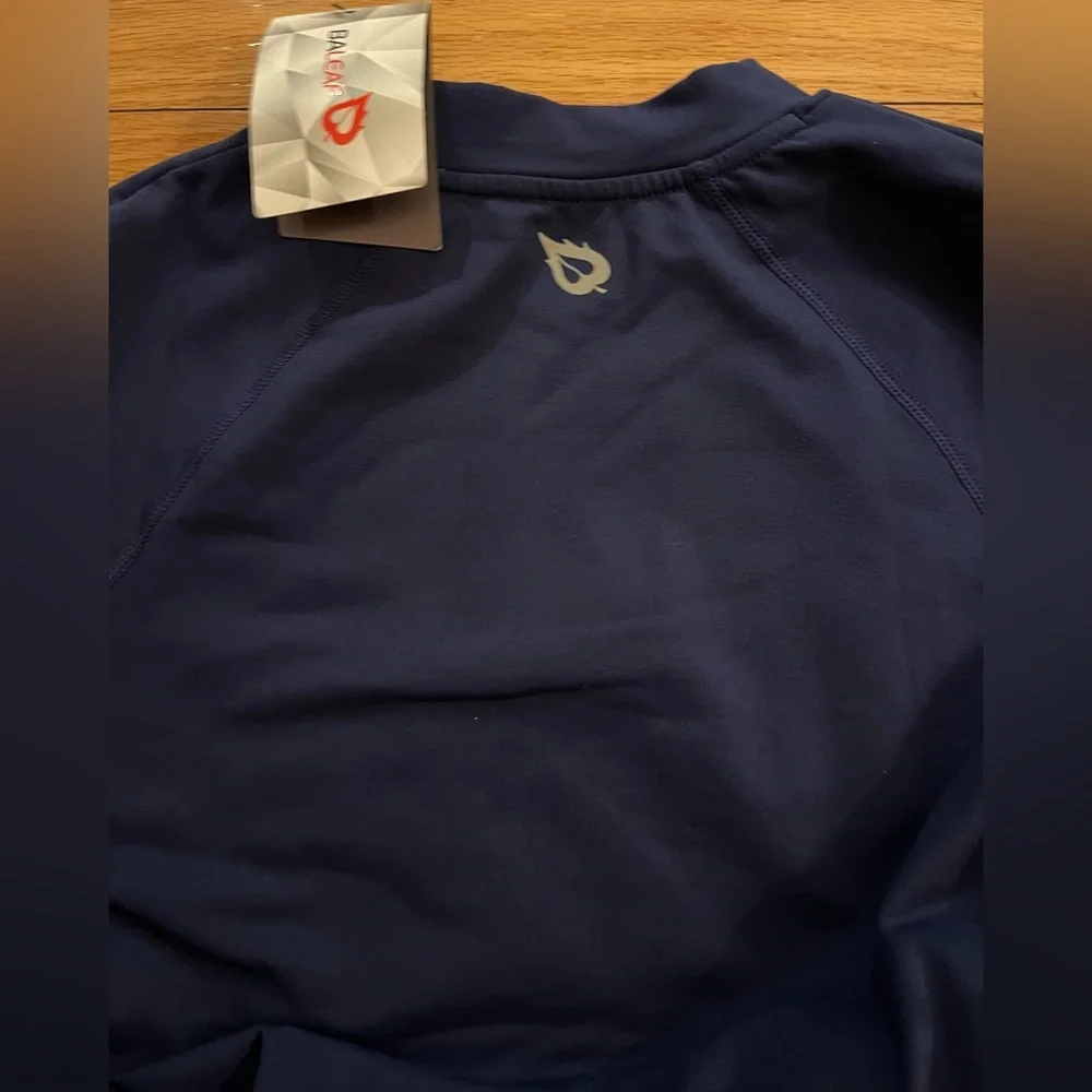 NWT BALEAF Black Thermal Mock Neck Long Sleeve Shirt Zip Pockets Women’s Small - Picture 6 of 6